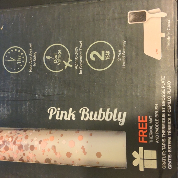CHI tourmaline ceramic series hairstyling iron 1" in pink bubbly. Good Condition - Picture 4 of 4